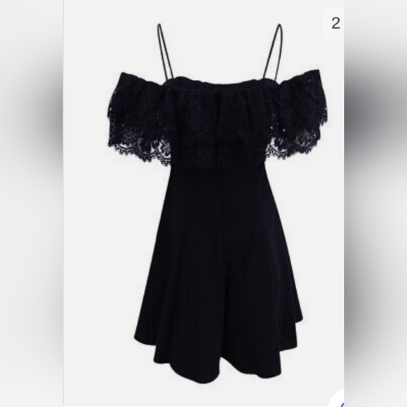 Betsy & Adam Women's Lace-Trim Off-The-Shoulder Dress 10, NWT - Picture 2 of 4